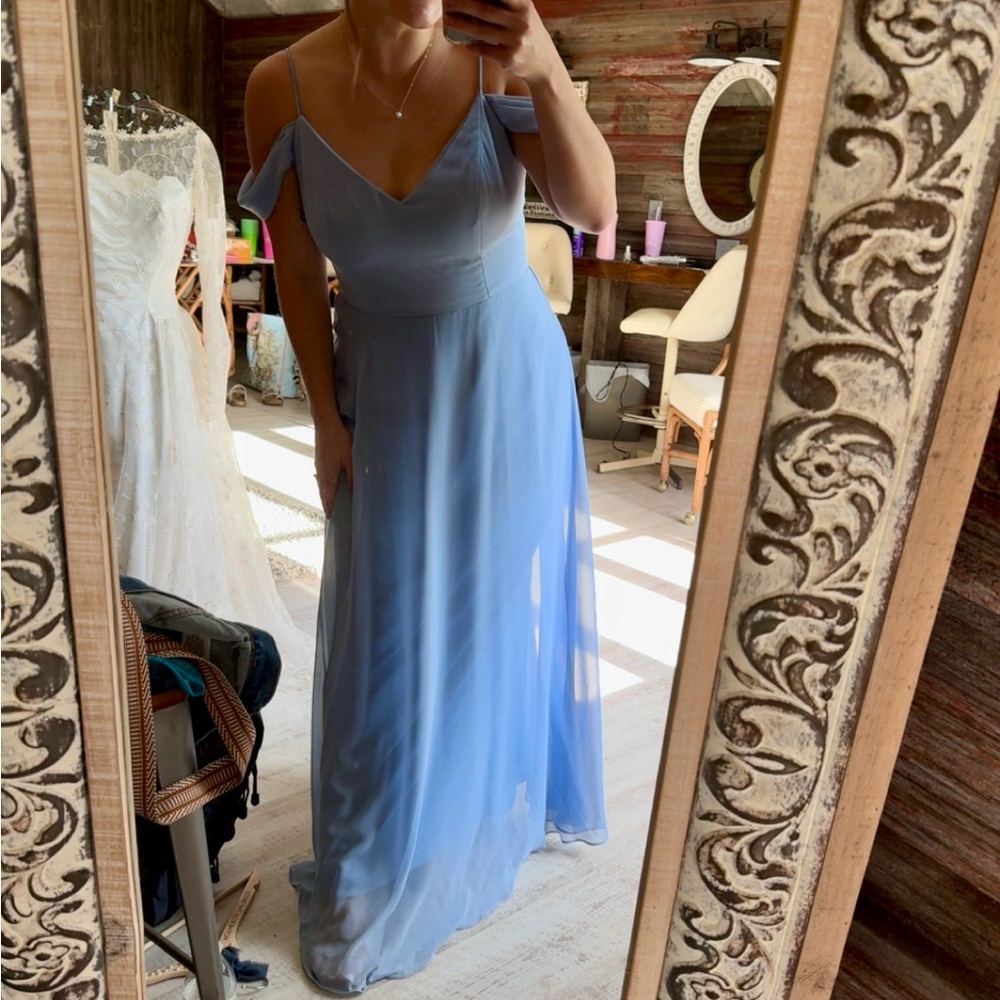 Elegant Cloudy Blue Bridesmaid Dress